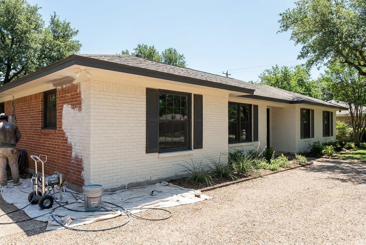 Brick Painting by a professional painting crew