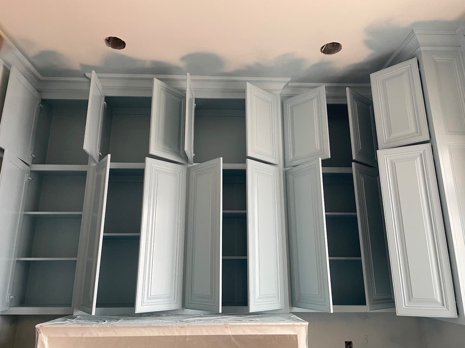 Custom cabinets refinished in Amarillo by Luxeline painters