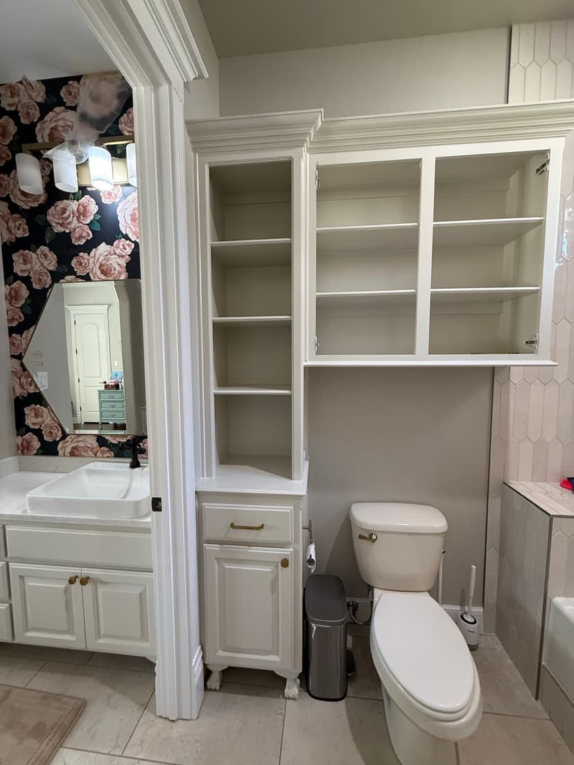 Bathroom cabinet repaint and refinish β before and after